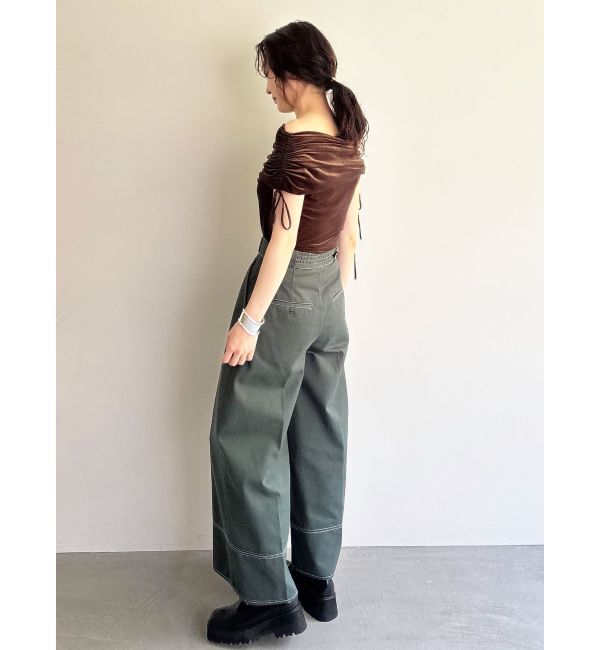 LAGUNAMOON「ライトベロアオフショルトップス」|Tシャツ・カットソー|