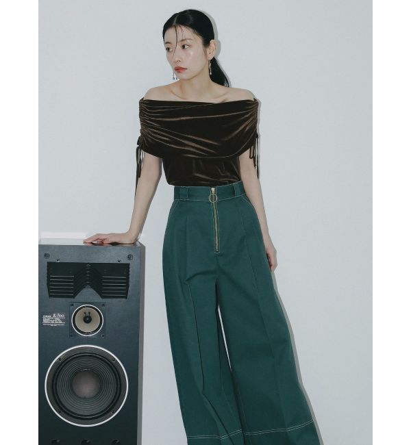 LAGUNAMOON「ライトベロアオフショルトップス」|Tシャツ・カットソー|