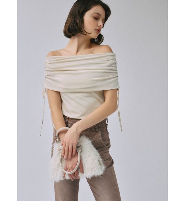 LAGUNAMOON「ライトベロアオフショルトップス」|Tシャツ・カットソー|