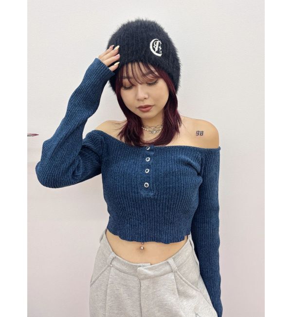 EVRIS「ワンポイントシャギーニットキャップ」|ニット帽|