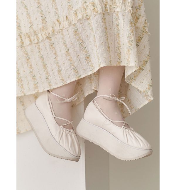merry jenny「レースアップギャザー厚底シューズ」|その他|