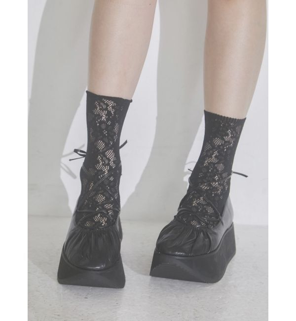 merry jenny「レースアップギャザー厚底シューズ」|その他|