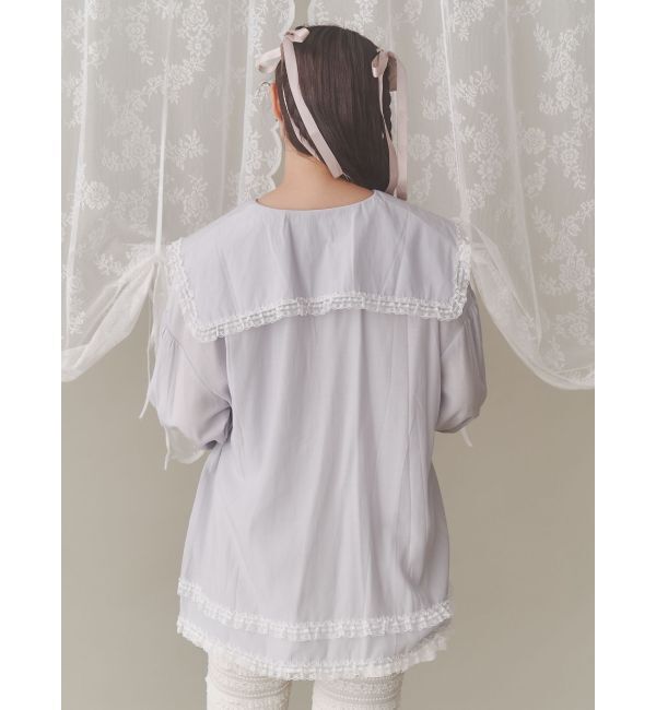 merry jenny「サテンフリルブラウス」|シャツ・ブラウス|