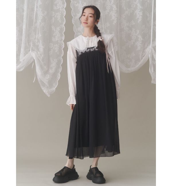 merry jenny「サテンフリルブラウス」|シャツ・ブラウス|