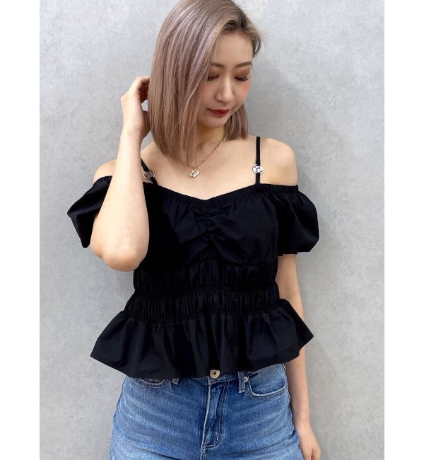 GYDA「GDチャームオフショルブラウス」|シャツ・ブラウス|