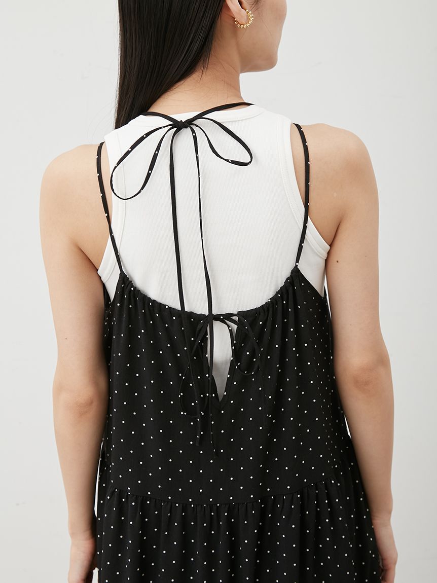 Mila Owen「ダブルリボンホルターネックキャミワンピース」|ワンピース|