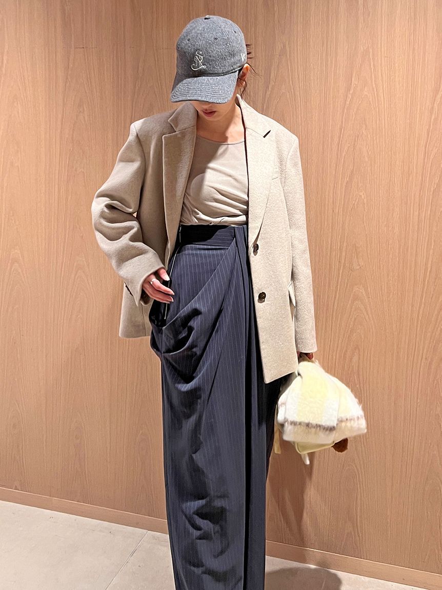 SNIDEL「ハイウエストドレープパンツ」|チノ|