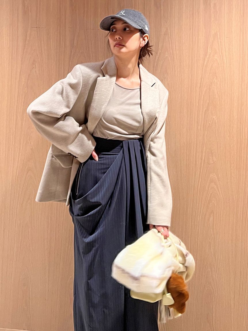 SNIDEL「ハイウエストドレープパンツ」|チノ|