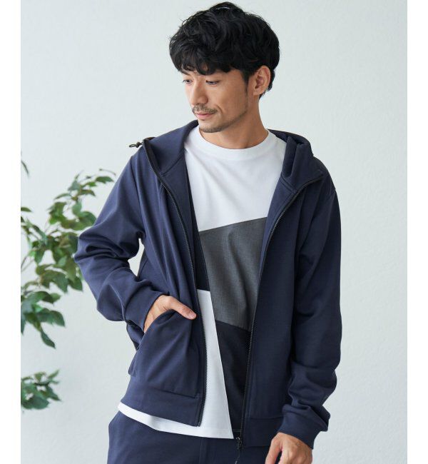 ikka「テックストレッチジップパーカー」|カーディガン|