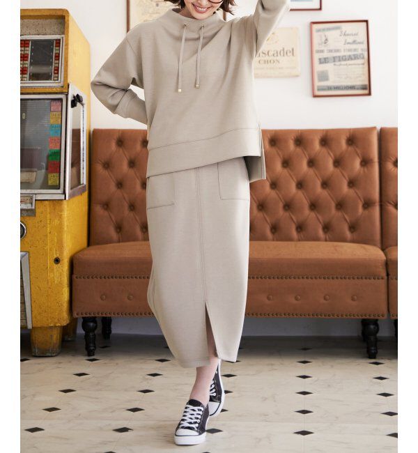 ikka「ダンボールニットスピンドルプルオーバー」|パーカー|