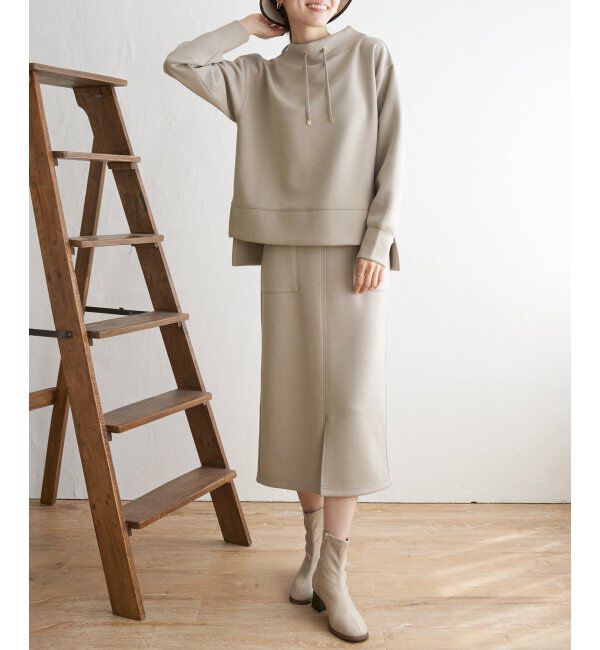 ikka「ダンボールニットスピンドルプルオーバー」|パーカー|