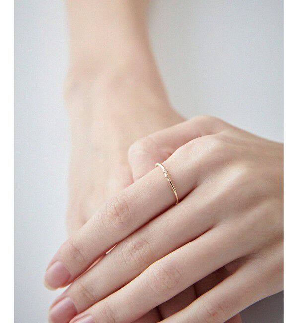 ete「K10YG レイヤード ブラウンダイヤモンド リング」|リング|