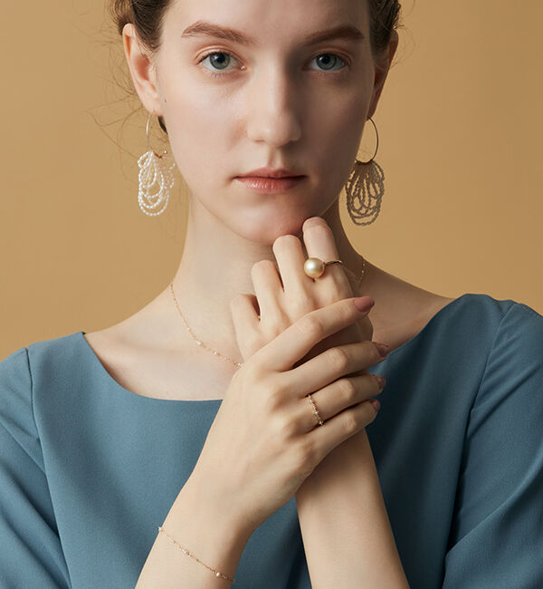 agete「K10パールリング」|リング|