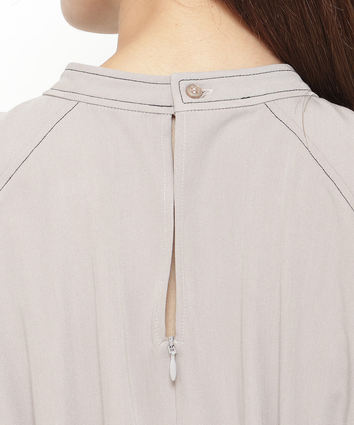 アンドクチュール「配色ステッチハイネックプリンセスワンピース」|ワンピース|