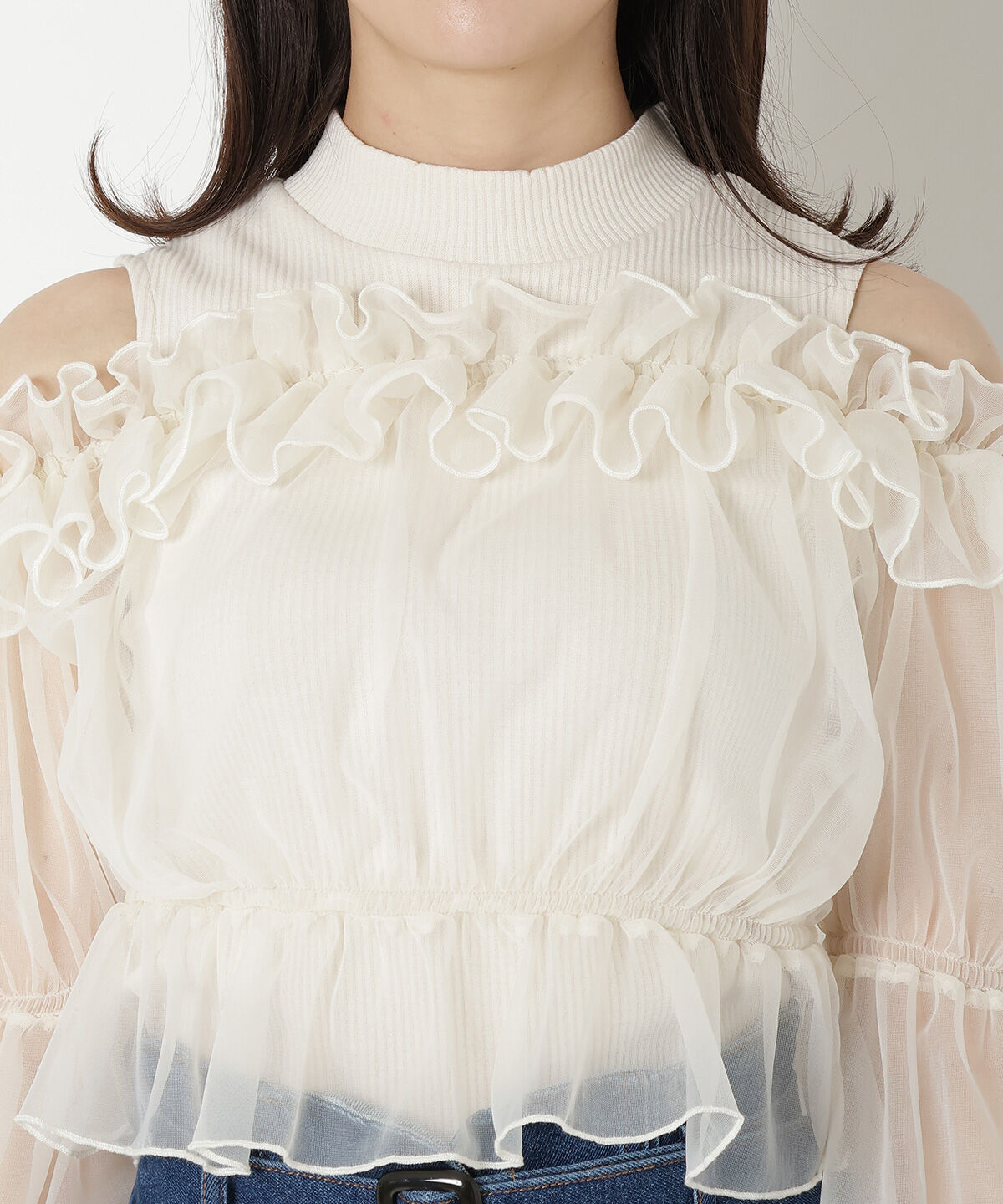 REDYAZEL「チュールドッキングニット」|シャツ・ブラウス|