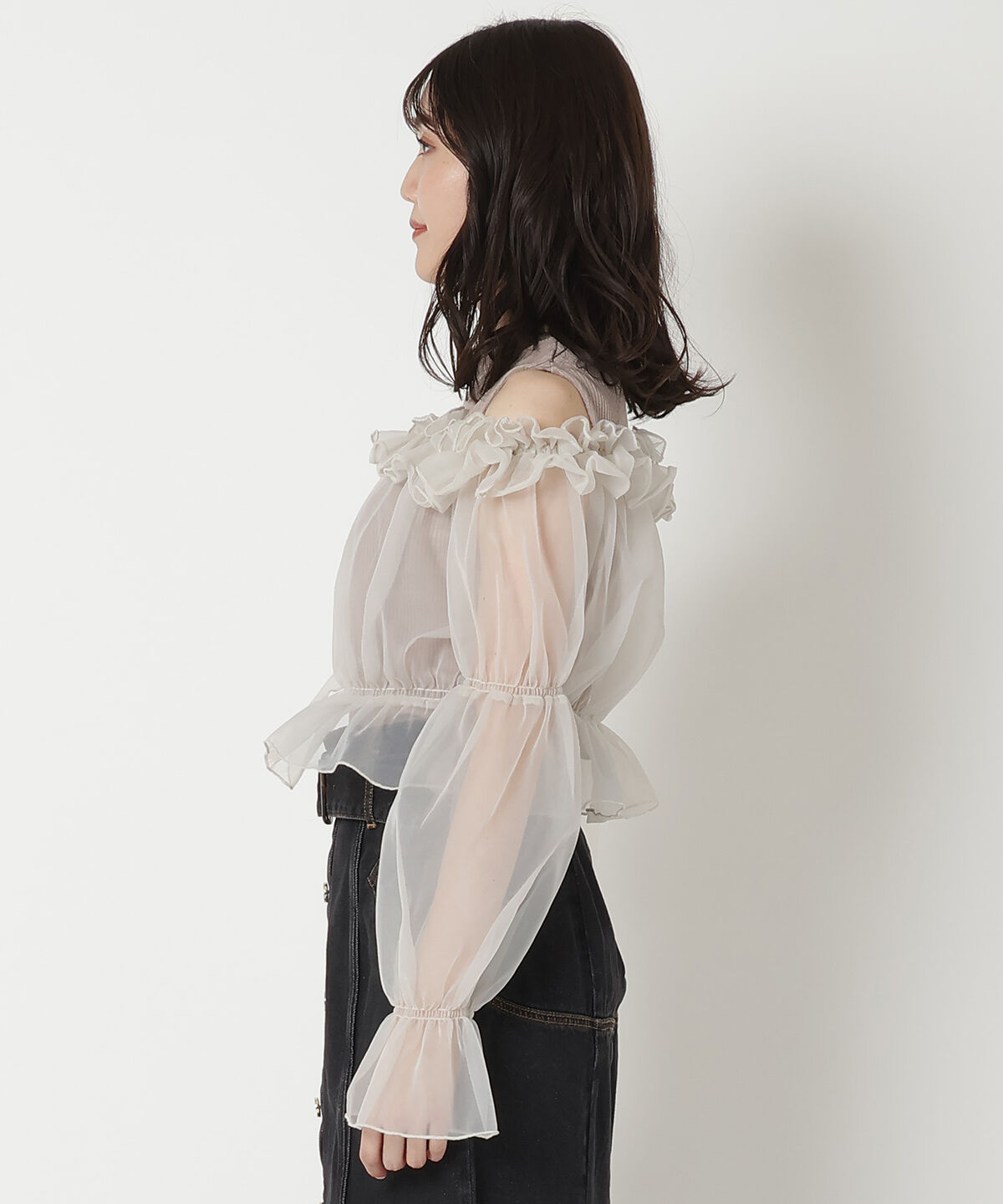 REDYAZEL「チュールドッキングニット」|シャツ・ブラウス|