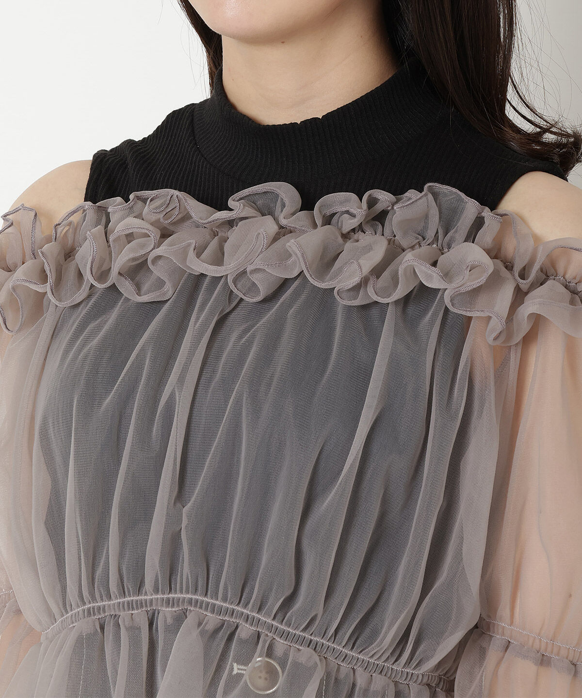 REDYAZEL「チュールドッキングニット」|シャツ・ブラウス|