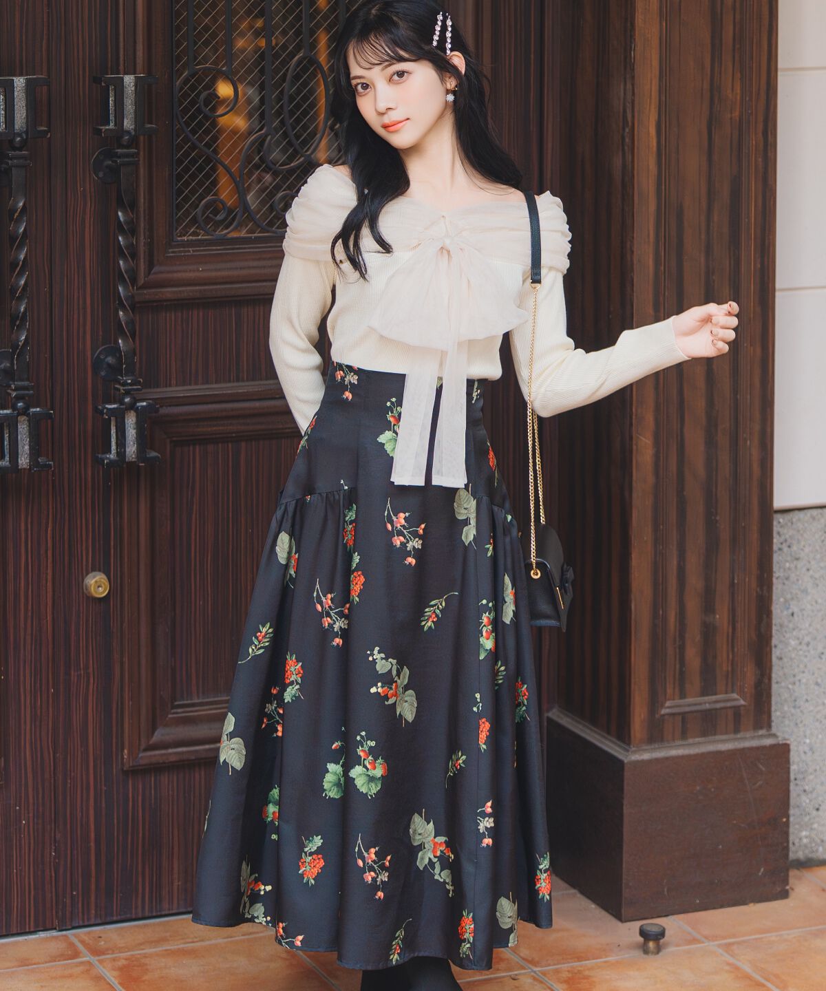 WILLSELECTION「リボンチュールレイヤードリブニット」|ニット・セーター|