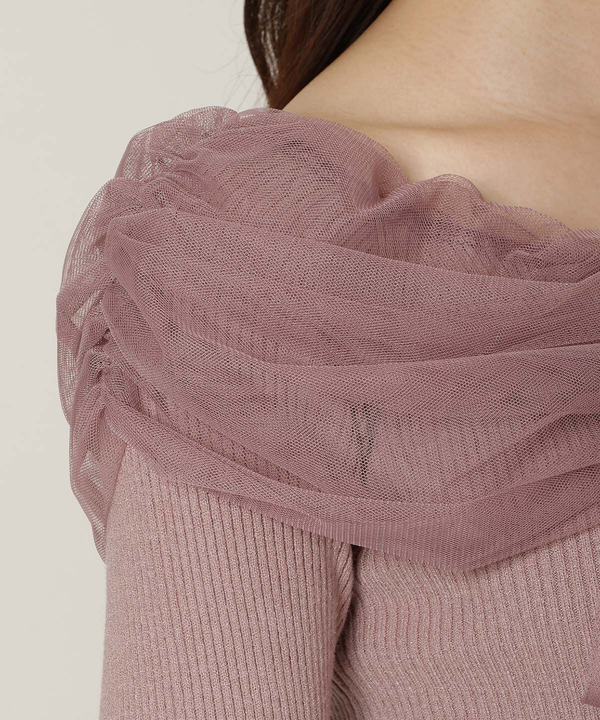 WILLSELECTION「リボンチュールレイヤードリブニット」|ニット・セーター|