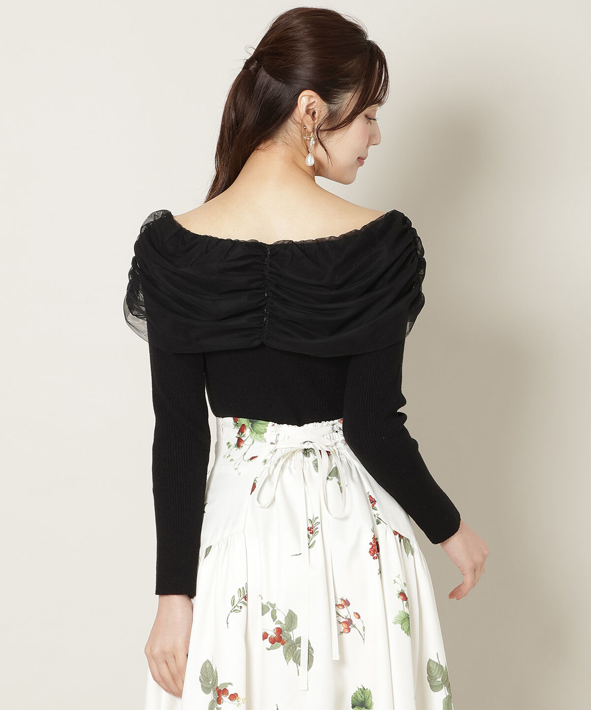 WILLSELECTION「リボンチュールレイヤードリブニット」|ニット・セーター|