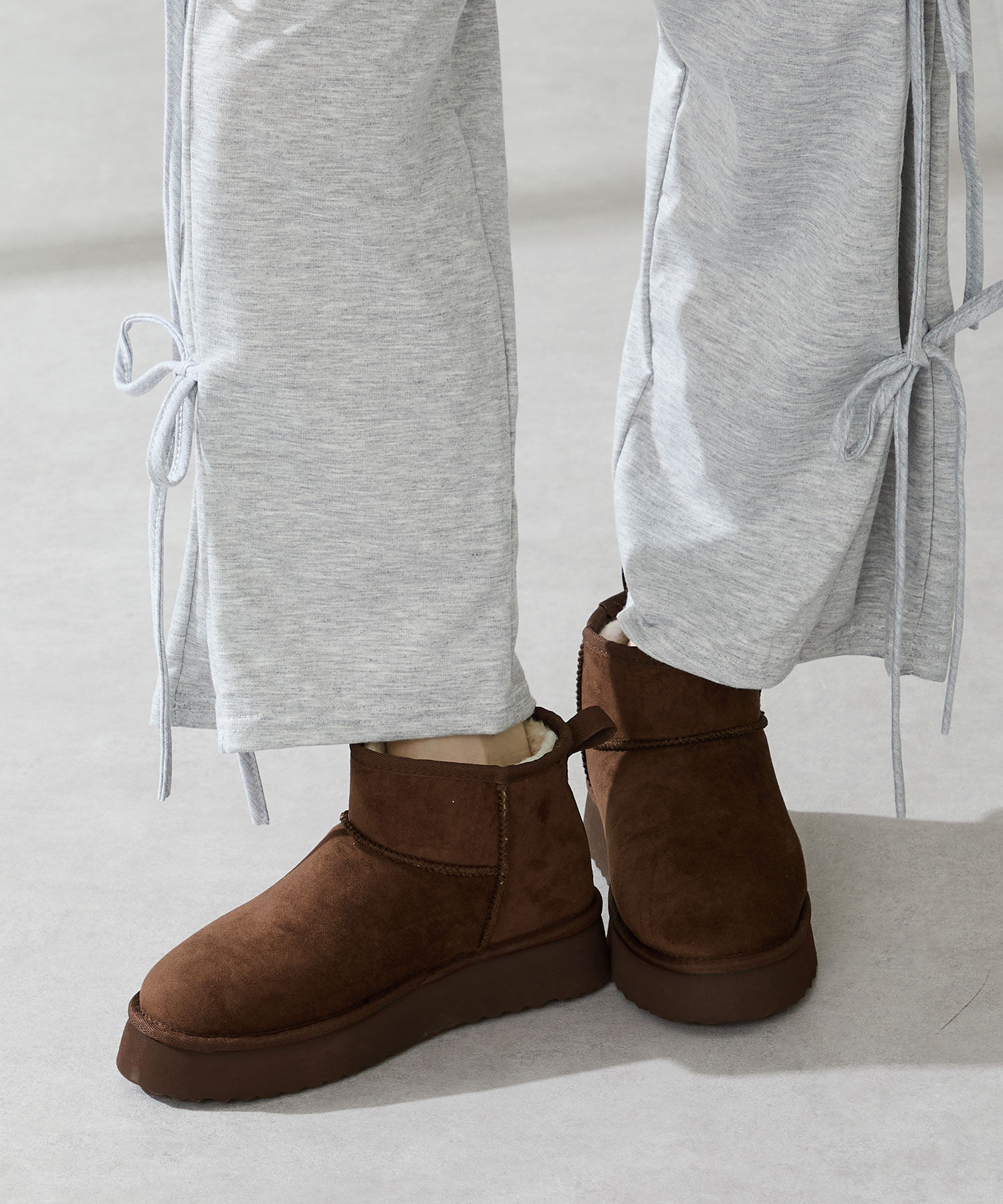 ORiental TRaffic「● 2025秋冬新作 ●【 厚底 】ムートン ショートブーツ /51409 防寒 」|ショートブーツ|