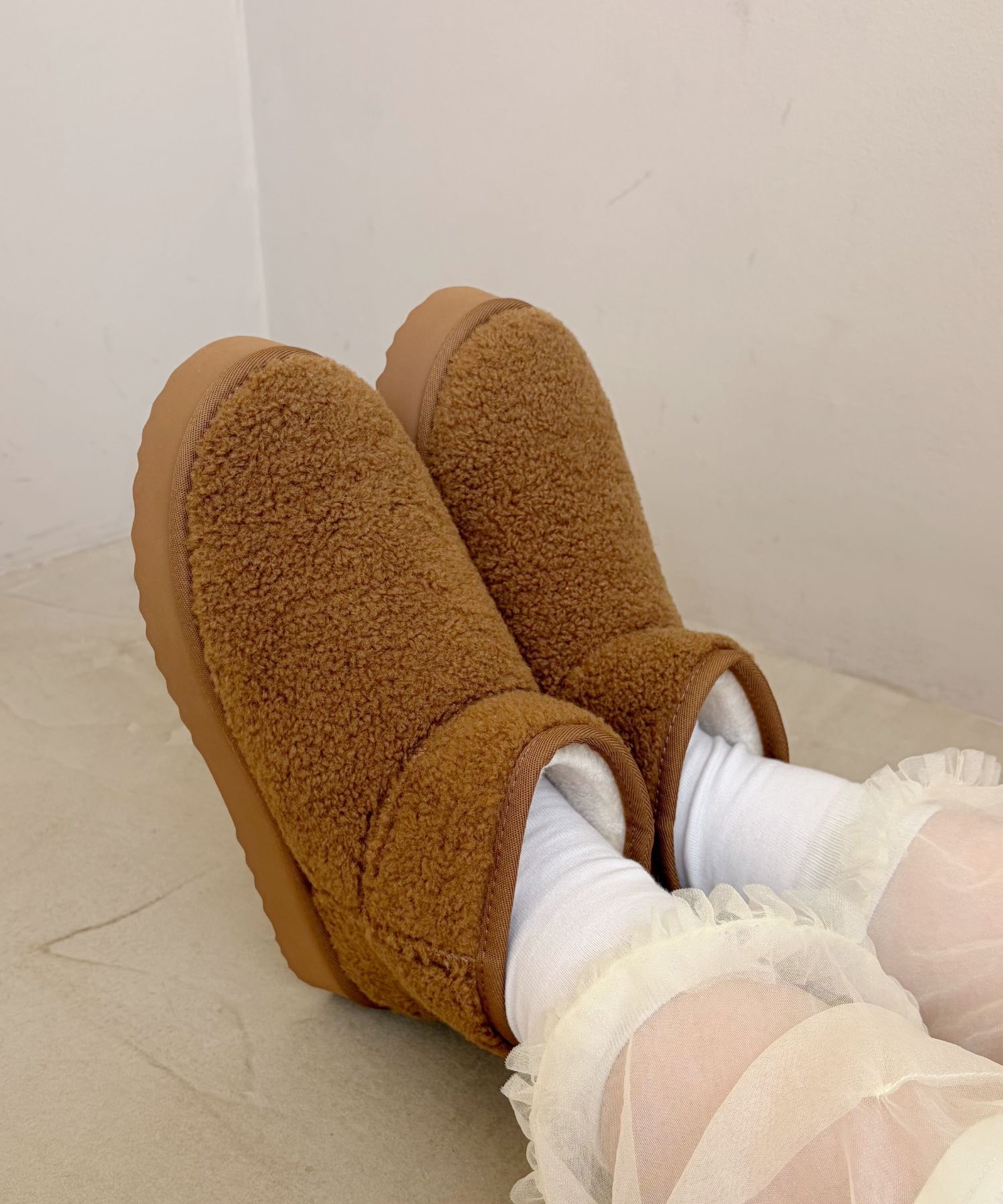 ORiental TRaffic「● 2025秋冬新作 ●【 厚底 】ムートン ショートブーツ /51409 防寒 」|ショートブーツ|