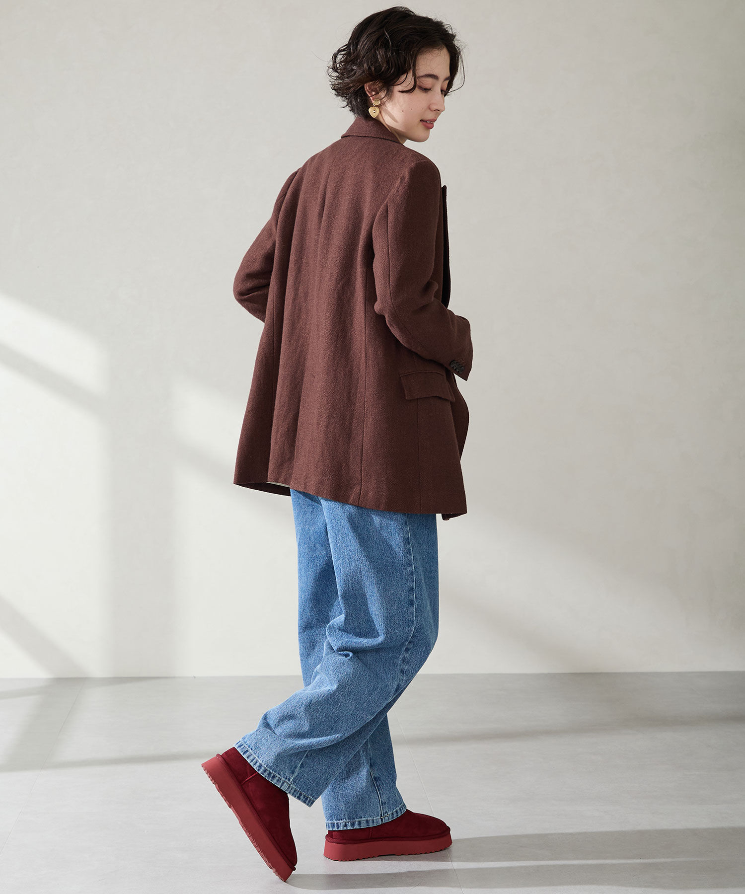 ORiental TRaffic「● 2025秋冬新作 ●【 厚底 】ムートン ショートブーツ /51409 防寒 」|ショートブーツ|