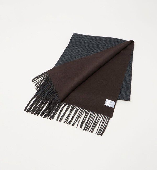 UNITED ARROWS「カシミヤ リバーシブル ハウンドトゥース マフラー」|マフラー|NAVY