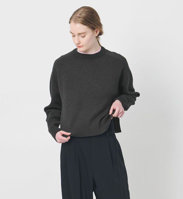 AEWEN MATOPH「＜AEWEN MATOPH＞スムースバイカラーニット」|ニット・セーター|DK.GRAY