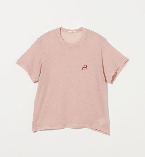 EMMEL REFINES「＜PROTAGONISTA＞ロゴ シシュウ トロミ Tシャツ＜ Select by EMMEL REFINES ＞」|Tシャツ・カットソー|LT.PINK