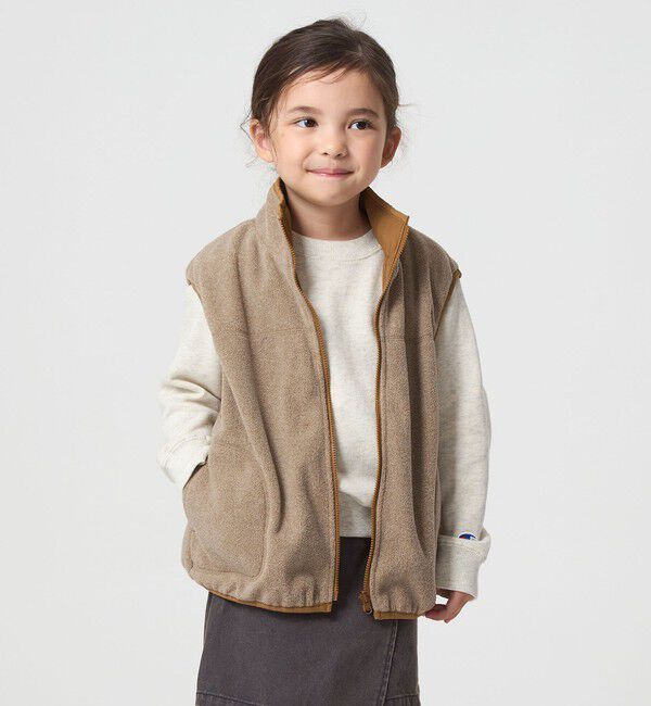 UNITED ARROWS green label relaxing「【スタメンシリーズ】フリース リバーベスト / キッズ  撥水 100cm-160cm 」|ベスト・ジレ|
