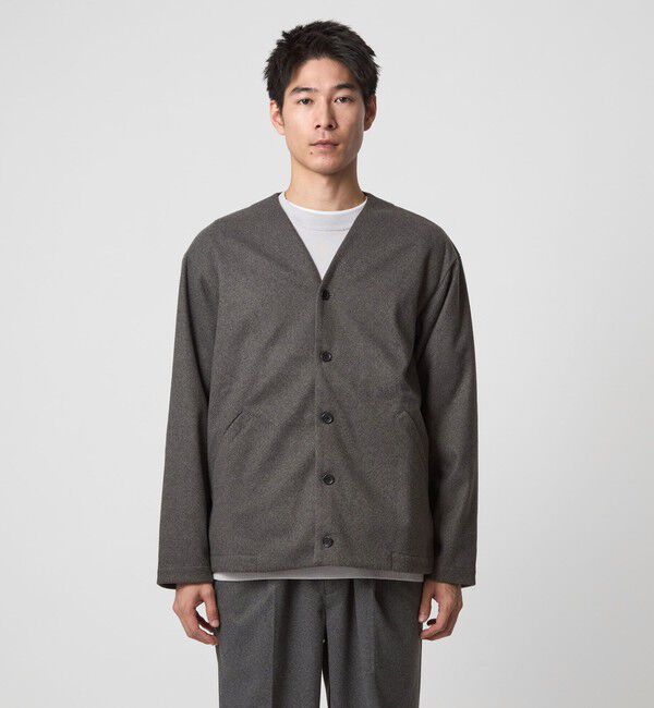 UNITED ARROWS green label relaxing「WONDER CLOTH ノーカラー カーディガン -ストレッチ-」|カーディガン|