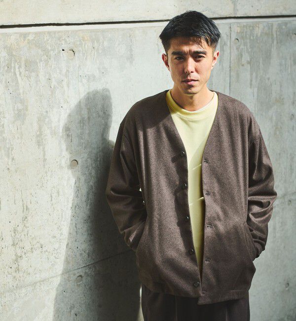 UNITED ARROWS green label relaxing「WONDER CLOTH ノーカラー カーディガン -ストレッチ-」|カーディガン|DK.BROWN