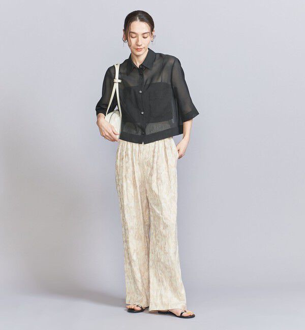 BEAUTY&YOUTH UNITED ARROWS「ポリエステル オーガンジー シャツ -ウォッシャブル-」|シャツ・ブラウス|