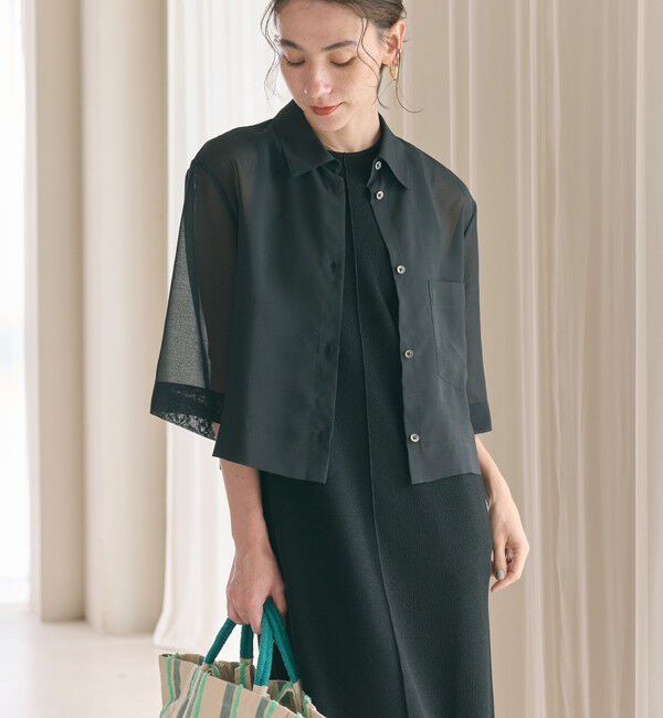 BEAUTY&YOUTH UNITED ARROWS「ポリエステル オーガンジー シャツ -ウォッシャブル-」|シャツ・ブラウス|