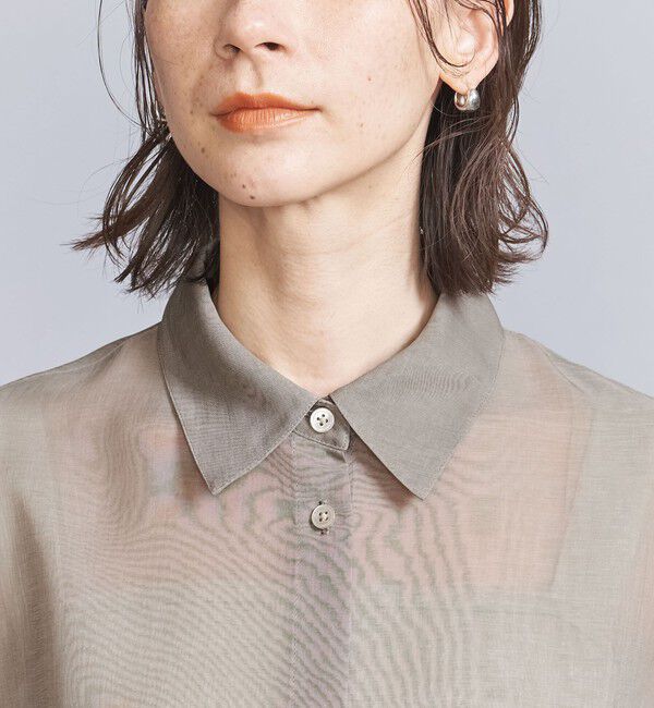 BEAUTY&YOUTH UNITED ARROWS「ポリエステル オーガンジー シャツ -ウォッシャブル-」|シャツ・ブラウス|