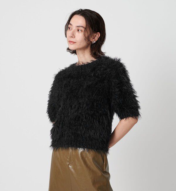 BEAUTY&YOUTH UNITED ARROWS「フェザーヤーン ハーフスリーブ ニットプルオーバー」|ニット・セーター|