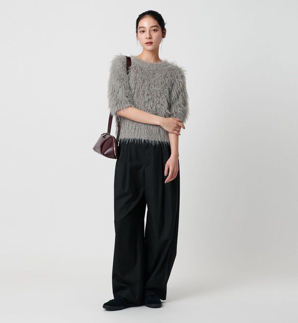 BEAUTY&YOUTH UNITED ARROWS「フェザーヤーン ハーフスリーブ ニットプルオーバー」|ニット・セーター|