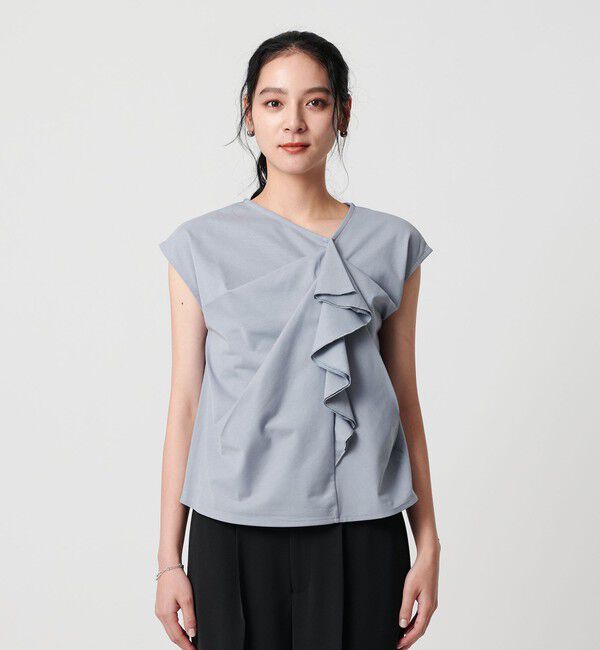 BEAUTY&YOUTH UNITED ARROWS「【WEB限定】ラッフルフレンチスリーブ プルオーバー -汗染み防止-」|Tシャツ・カットソー|