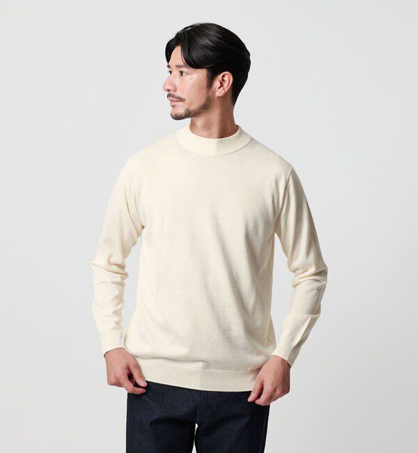 BEAUTY&YOUTH UNITED ARROWS「【WEB限定 WARDROBE SMART】マシーンウォッシャブル ウールミックス ジャケット クルーネック」|ニット・セーター|