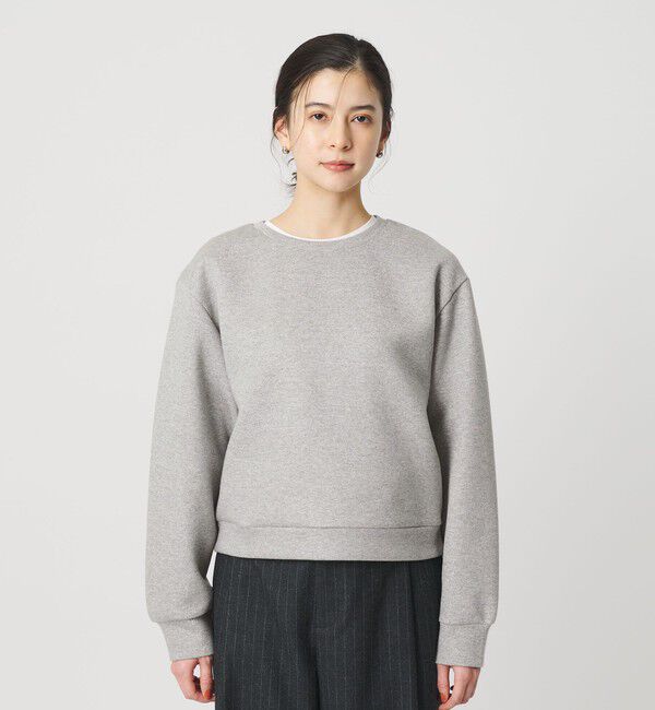 BEAUTY&YOUTH UNITED ARROWS「ポリエステルコットンブレンド ラメダンボール プルオーバー/ミディアムグレー」|Tシャツ・カットソー|