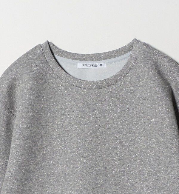 BEAUTY&YOUTH UNITED ARROWS「ポリエステルコットンブレンド ラメダンボール プルオーバー/ミディアムグレー」|Tシャツ・カットソー|