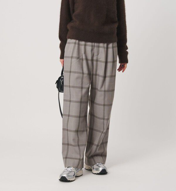 BEAUTY&YOUTH UNITED ARROWS「【WEB限定】裏起毛ウィンドウペン タックワイドパンツ ウォッシャブル」|その他|MD.GRAY
