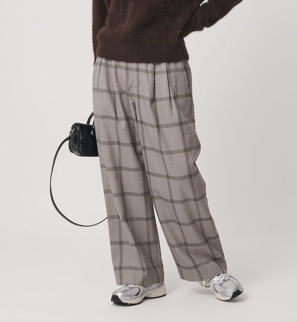 BEAUTY&YOUTH UNITED ARROWS「【WEB限定】裏起毛ウィンドウペン タックワイドパンツ ウォッシャブル」|その他|