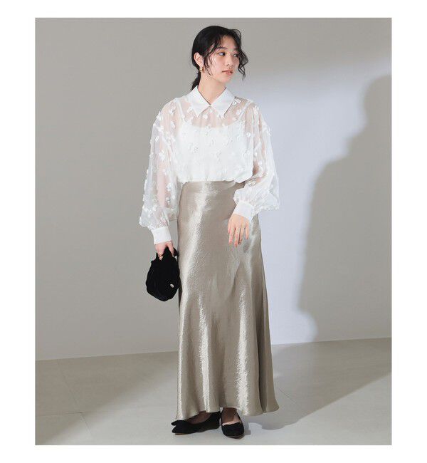 Demi-Luxe BEAMS 「シアーカット ジャガード ブラウス」|シャツ・ブラウス|