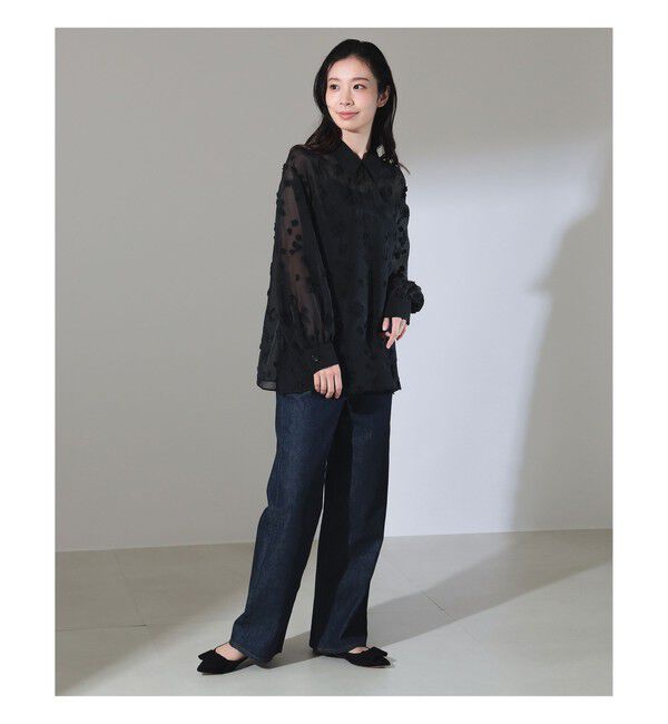 Demi-Luxe BEAMS 「シアーカット ジャガード ブラウス」|シャツ・ブラウス|