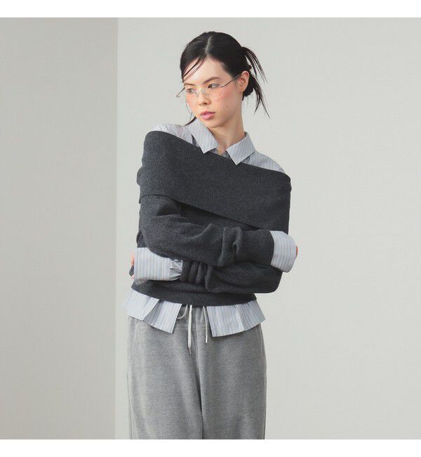 Ray BEAMS 「リブ オフショルダー プルオーバー」|ニット・セーター|