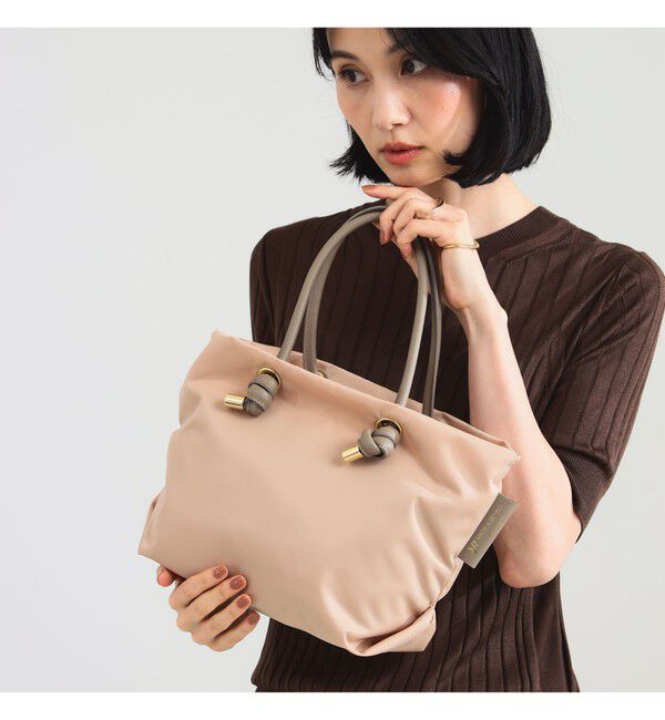 Demi-Luxe BEAMS 「VIOLAd&rsquo;ORO / BIANCA ナイロン トートバッグ S」|トートバッグ|PINK_BEIGE&times;LT.TAUPE