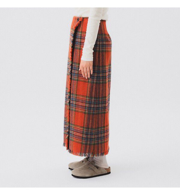 BEAMSBOY「ハリスツイード フリンジ スカート」|スカート|