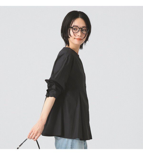 Ray BEAMS 「キーネック フレア ブラウス」|シャツ・ブラウス|